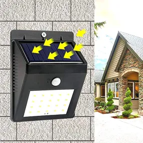 0213 Solar Security LED Night Light for Home Outdoor / Garden Wall (Black) (20-LED Lights)