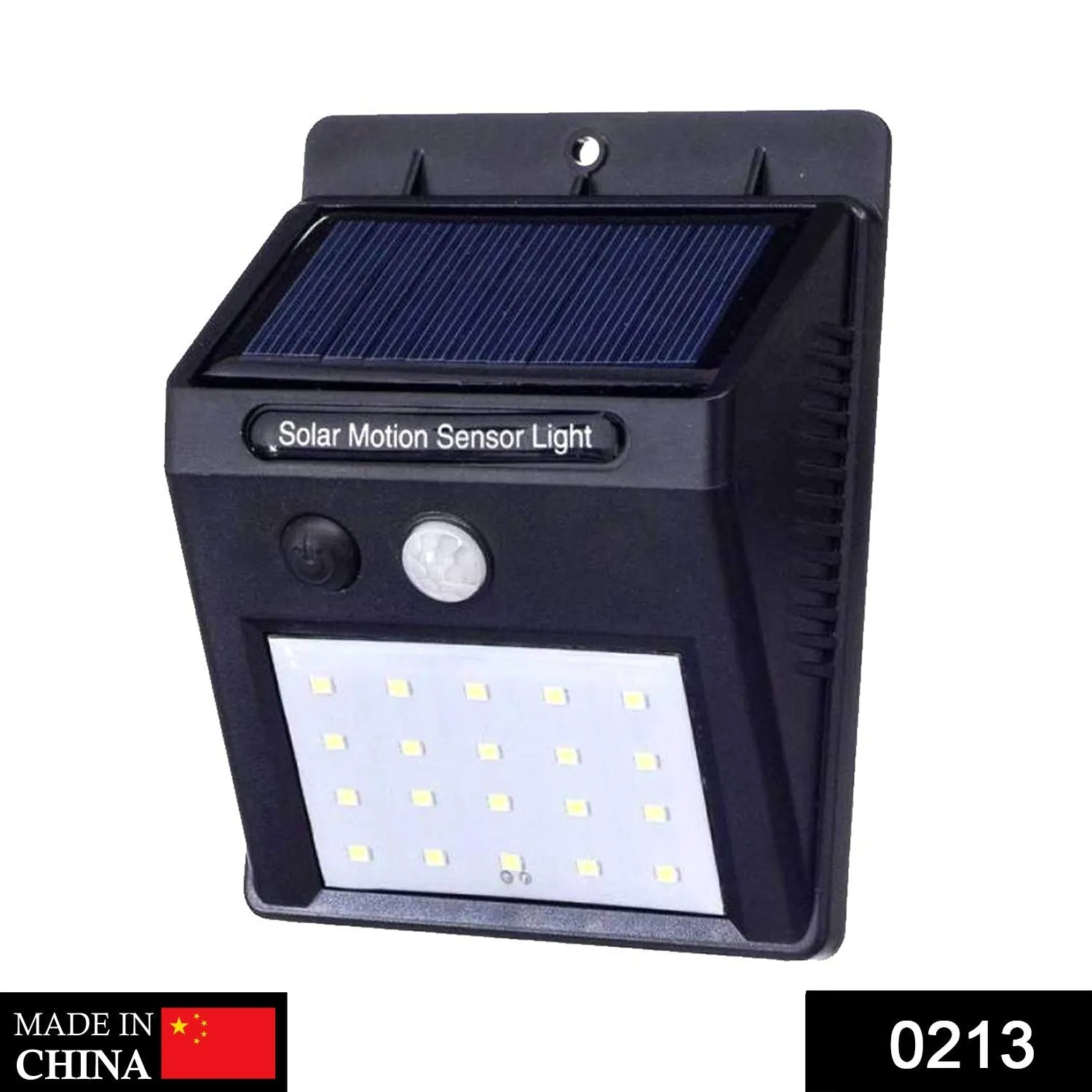 0213 Solar Security LED Night Light for Home Outdoor / Garden Wall (Black) (20-LED Lights)