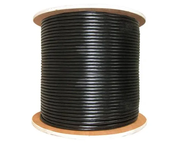 1,000' Black RG6 Siamese Coaxial Cable: 18 AWG Bare Copper Conductor, 90% Braid, 18/2 Stranded BC