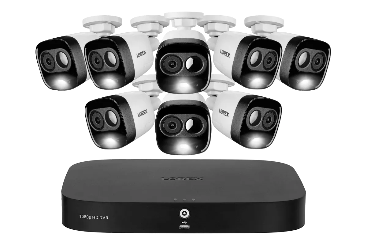 1080p 16-Channel Wired DVR Security System with 8 Active Deterrence Cameras, Smart Motion Detection and Face Recognition