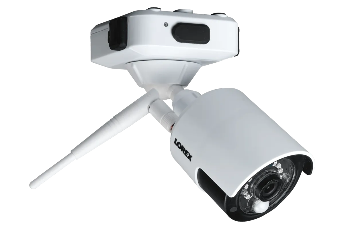 1080p Wire Free Camera System, featuring 2 Battery Powered White Outdoor Cameras and 16GB DVR