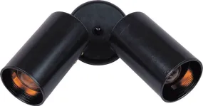 10"H Spots 2-Light Outdoor Wall Mount Black