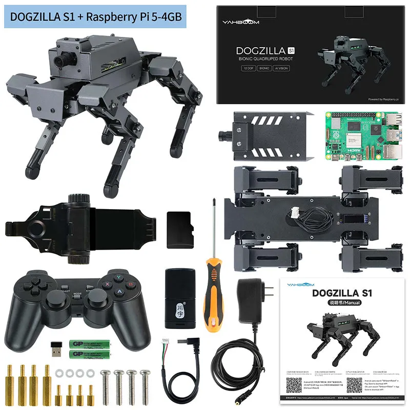 12DOF Robot Dog DOGZILLA S1/S2 for Raspberry Pi 5(ROS2-HUMBLE)