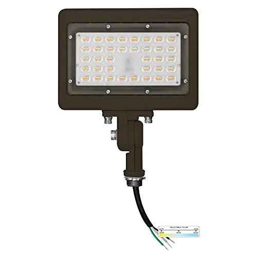 15W Bronze Flood Light LED Outdoor Security Lights - Waterproof - 3CCT 3000K-5000K - 2100LM - Knuckle Mount