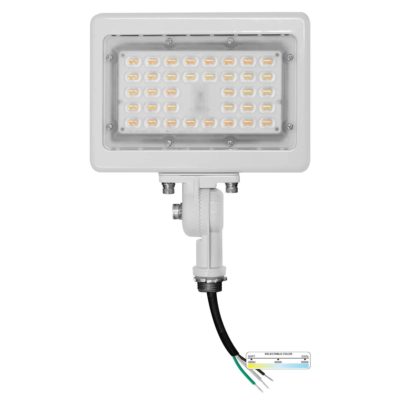 15W LED Flood Lights Outdoor Security Lighting - Waterproof - 3CCT 3000K-5000K - 2100LM - Knuckle Mount