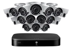 16-Channel Security System with Sixteen 4K (8MP) Cameras featuring Smart Motion Detection and Color Night Vision