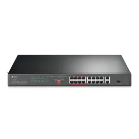 16-Port 10/100 Mbps   2-Port Gigabit Rackmount Switch with 16-Port PoE 