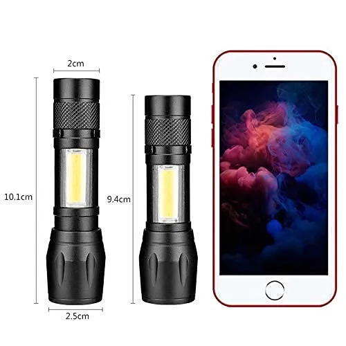 2 In 1 Led Flashlight Zoom Light Mini Size Telescopic Portable Torch With Pen Clip Outdoor Other Camping | Aluminum