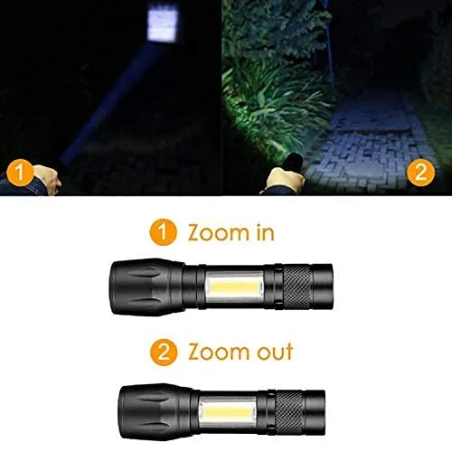 2 In 1 Led Flashlight Zoom Light Mini Size Telescopic Portable Torch With Pen Clip Outdoor Other Camping | Aluminum