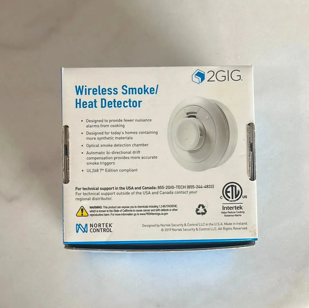 2GIG-SMKT8-345 Wireless Smoke | Heat Detector