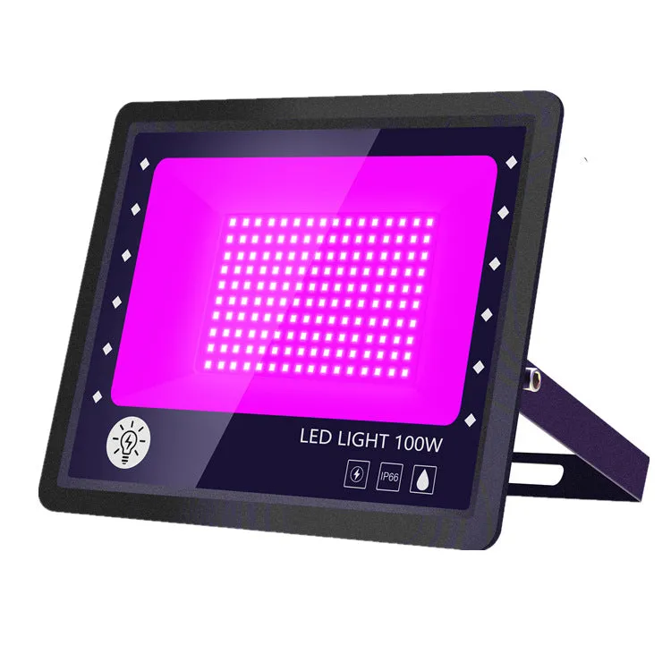 2Pack Black Lights - 100W 385-400 nm AC85-265V Upgraded LED Flood Light with Switch, Waterproof IP66 for Glow Party, Stage Lighting, Aquarium, Glow in The Dark, Body Paint, Fluorescent Poster, Neon Glow