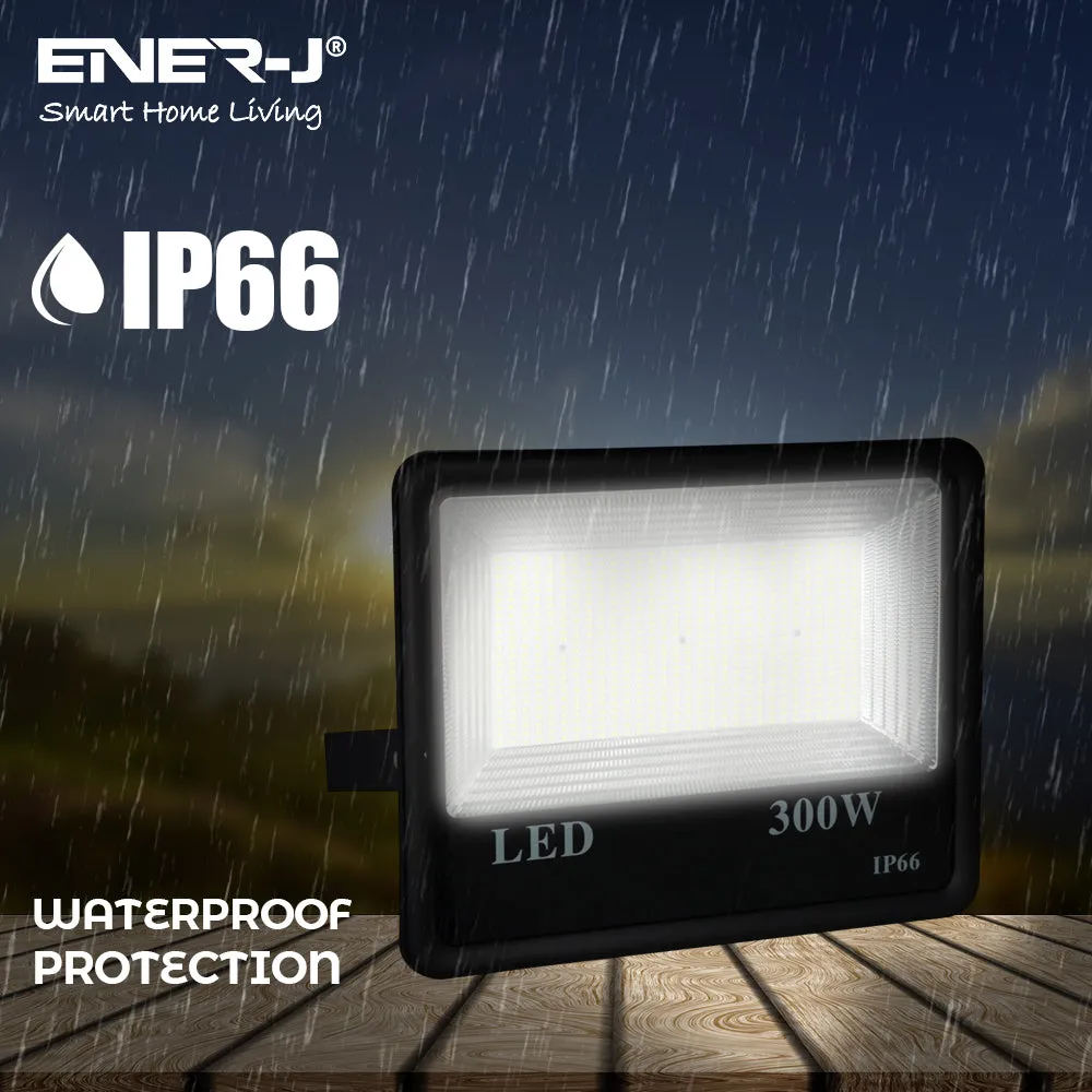 300W Outdoor LED Floodlight, 1500W Halogen Equiv Work Lights, Waterproof IP66 Security Super Bright Light 30000Lm, 6000K for for Garage, Porch, Garden