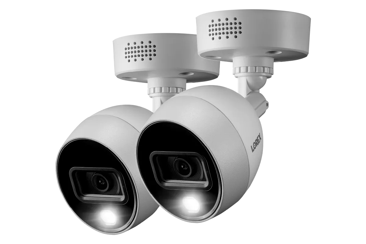 4K Indoor/Outdoor Camera 2-pack with Active Deterrence