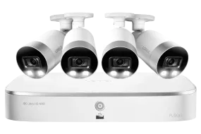 4K Ultra HD 8-Channel IP Security System with 4 Smart Deterrence 4K (8MP) Cameras, Smart Motion Detection and Smart Home Voice Control