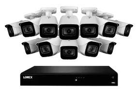 4K Ultra HD Fusion NVR System with 12 Outdoor 4K (8MP) IP Cameras with Smart Motion Detection