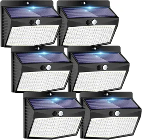 [6 Packs] Solar Outdoor Lights Motion Sensor Solar Security Lights Waterproof with 3 Lighting Modes Solar Powered Wall Lights outside for Garden Fence Yard Deck