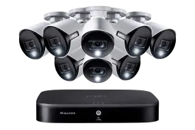 8-channel Smart DVR System with Eight 2K (5MP) Deterrence Security Cameras