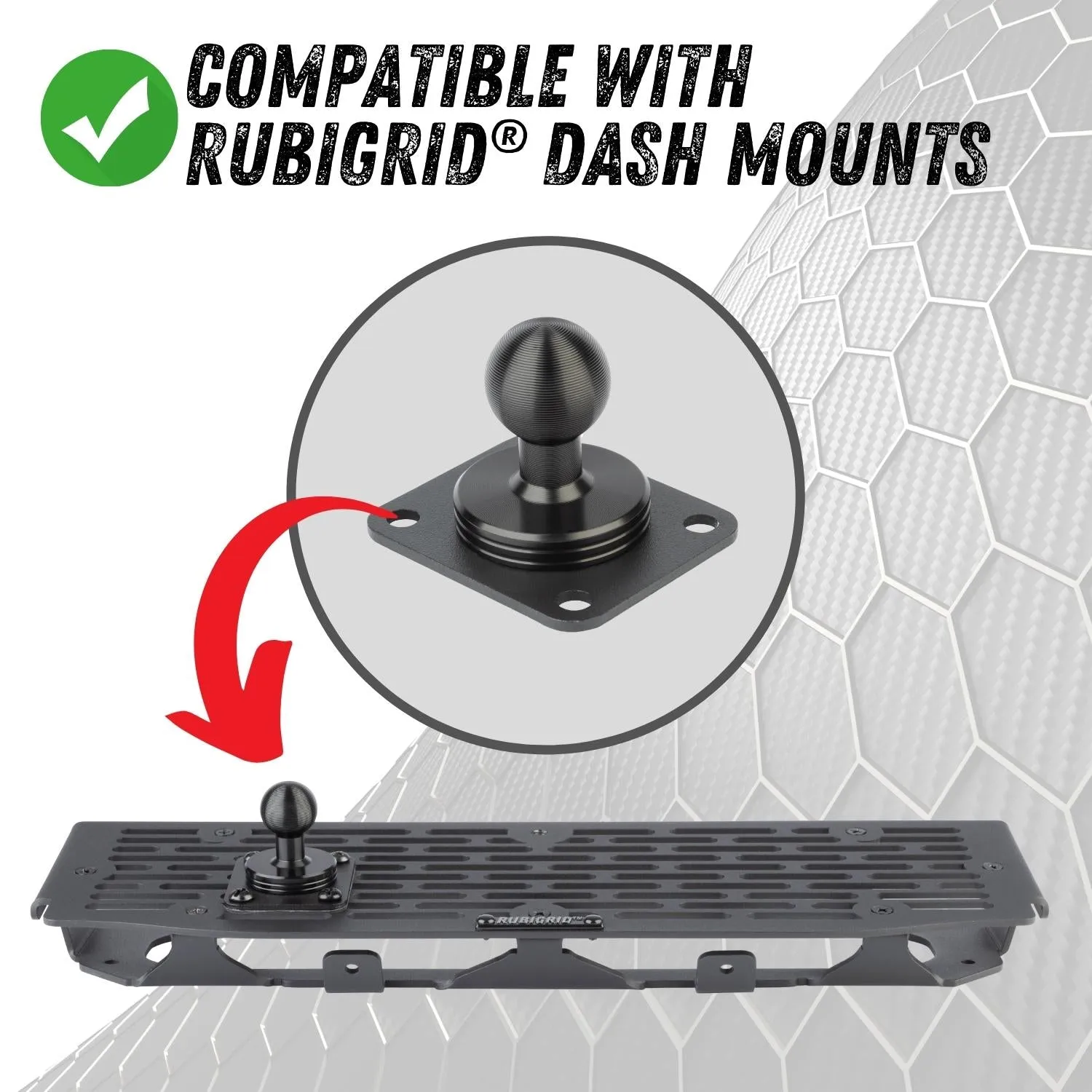 AMPS Base   Mounting Arm   Device Holder Kit for RubiGrid® Dash Mounts