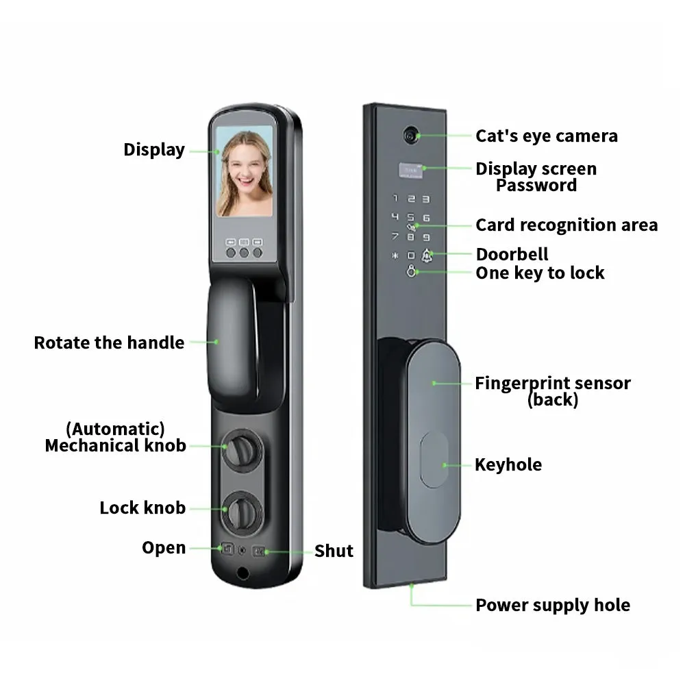 AnjieloSmart Tuya Door Lock Wifi Fingerprint Fully Automatic Intelligent Camera Zigbee Smartlock Smart Door Locks