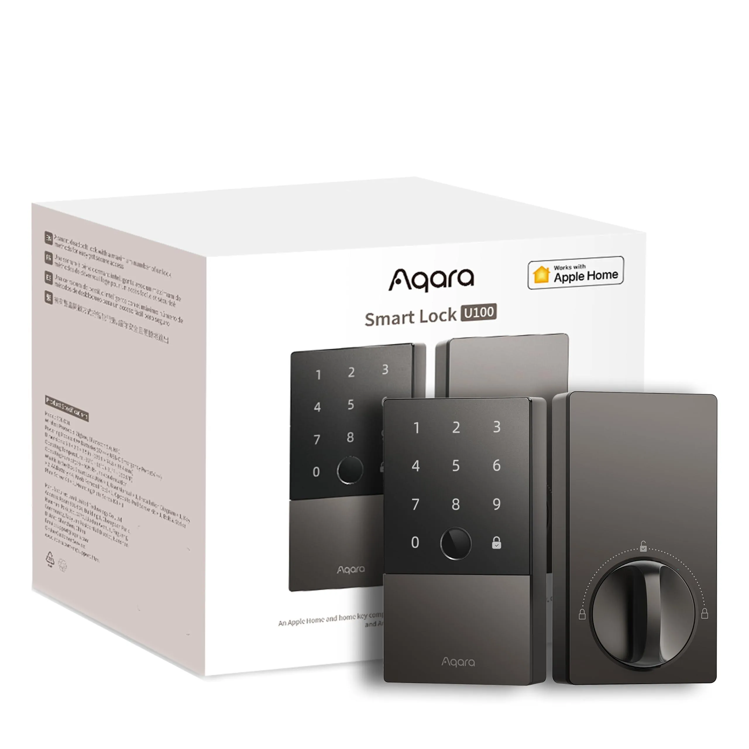 Aqara Smart Lock U100, Fingerprint Keyless Entry Door Lock with Apple Home Key.