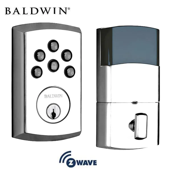 Baldwin Estate Soho - 8285.AC3 Contemporary Keyless Electronic Deadbolt - Singl Cyl - Z-Wave - 260 - Polished Chrome - Grade 2