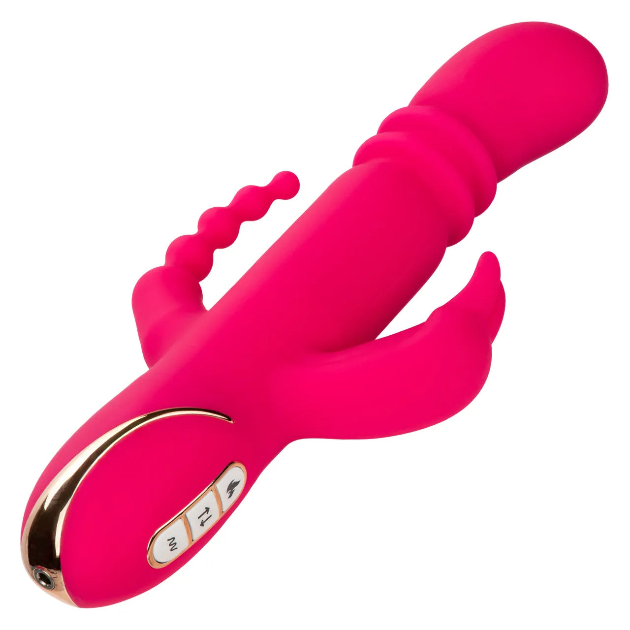 CalExotics Signature Heated Silicone Triple Rabbit Vibrator - Rechargeable Jack Rabbit