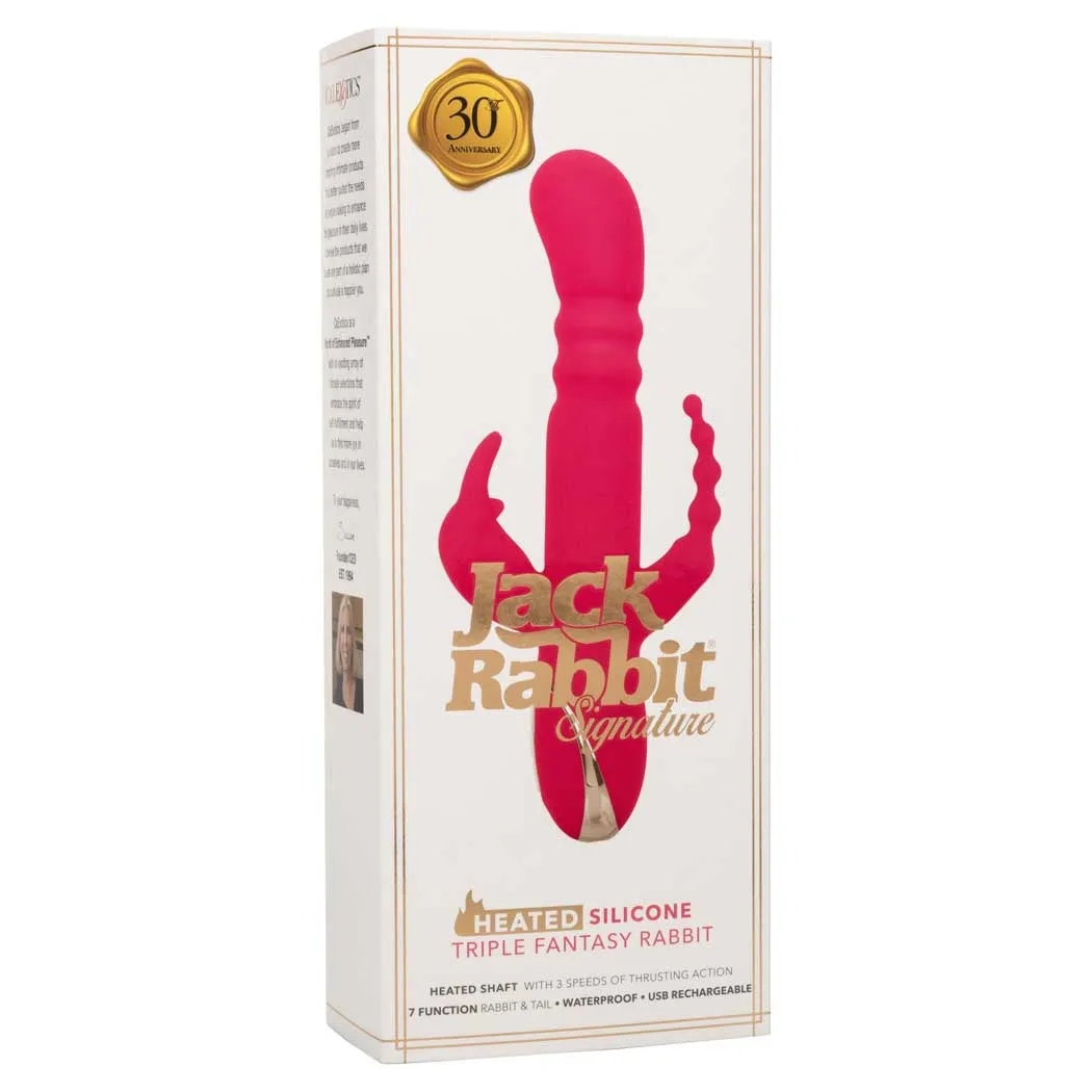 CalExotics Jack Rabbit Signature Heated Silicone Triple Fantasy Rabbit