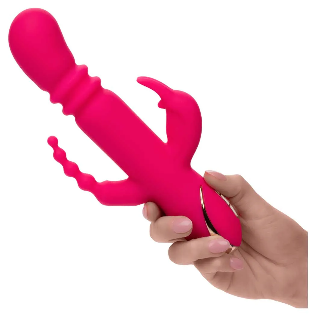 CalExotics Jack Rabbit Signature Heated Silicone Triple Fantasy Rabbit