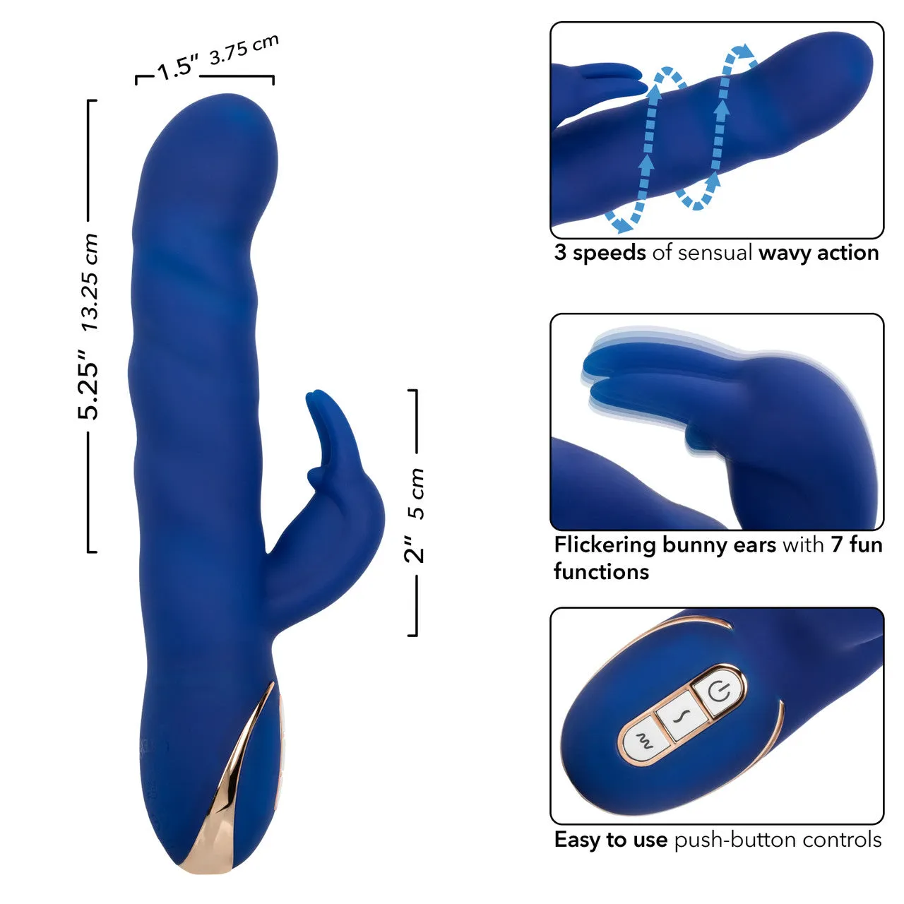 CalExotics Jack Rabbit Signature Rechargeable Silicone Wave Motion Rabbit Vibrator