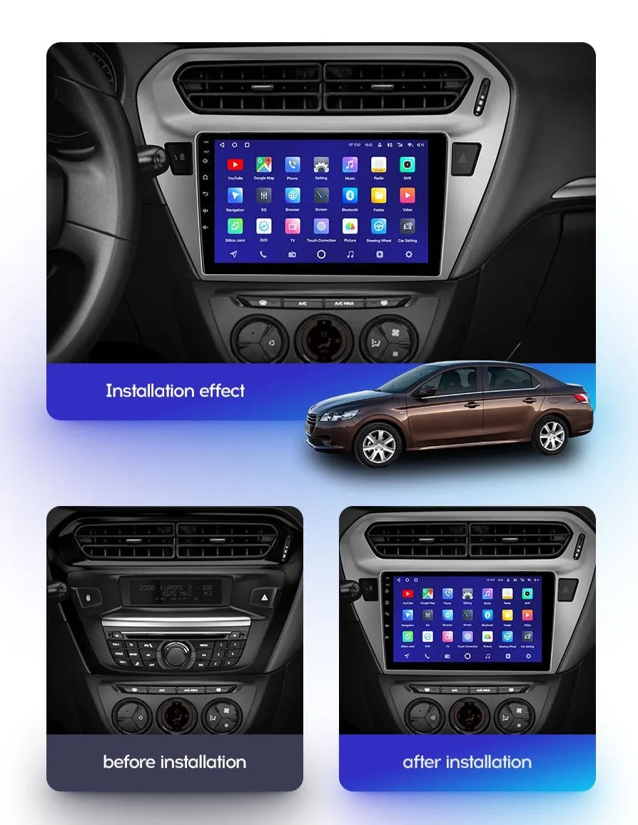 Car Dealz 10.2 Android 10.0 For Peugeot 301 For Citroen C-Elysee CElysee 2012 - 2016 In Dash Plus OEM Fascia