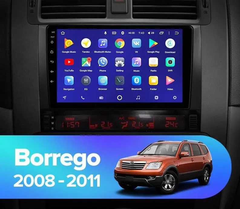 Car Dealz 10.2" Android 10.0 Kia Borrego 2008 - 2011 In Dash Plus OEM Fascia