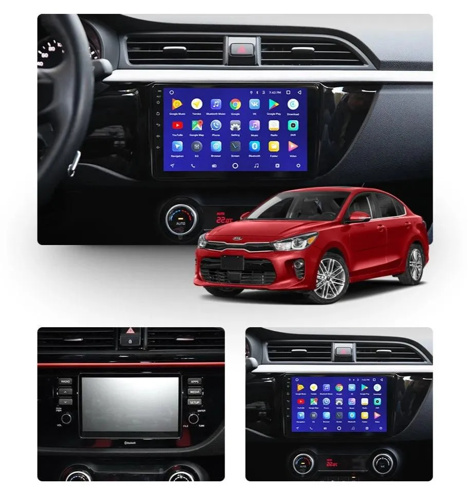 Car Dealz 10.2" Android 10.0 KIA RIO 4 2016 - 2019 In Dash Plus OEM Fascia