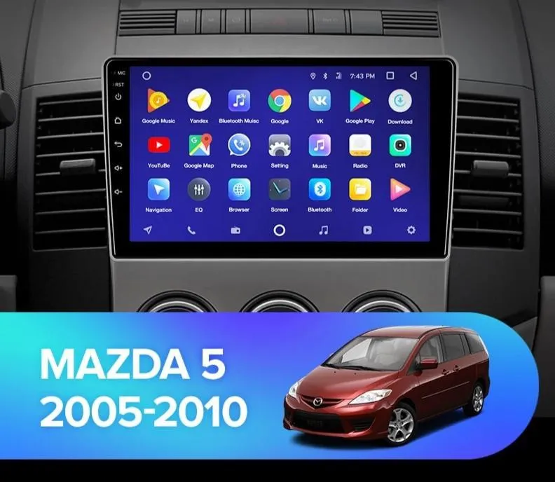 Car Dealz 10.2" Android 10.0 Mazda 5 2 CR 2005-2010 w CAM In Dash Plus OEM Fascia