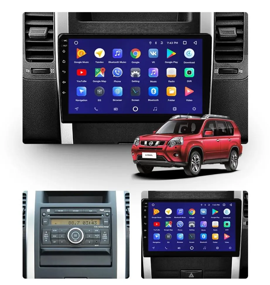 Car Dealz 10.2" Android 10.0 Nissan X-Trail T31 2007-2015 In Dash Plus OEM Fascia