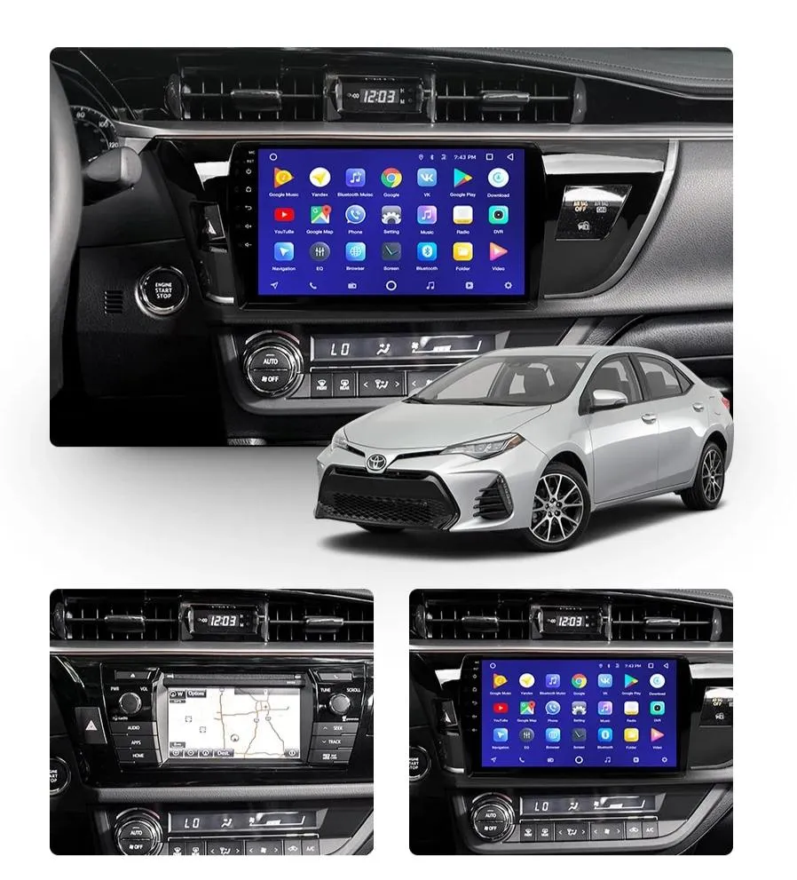 Car Dealz 10.2" Android 10.0 Toyota Corolla 2013-2017 In Dash Plus OEM Fascia