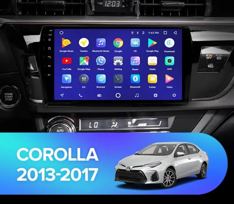 Car Dealz 10.2" Android 10.0 Toyota Corolla 2013-2017 In Dash Plus OEM Fascia