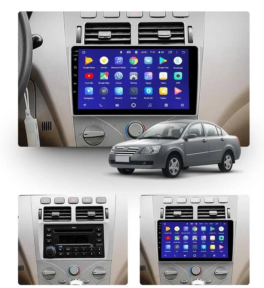 Car Dealz 10.2" Android 10.0 Vortex Estina 1 2008-2012 w CAM In Dash Plus OEM Fascia