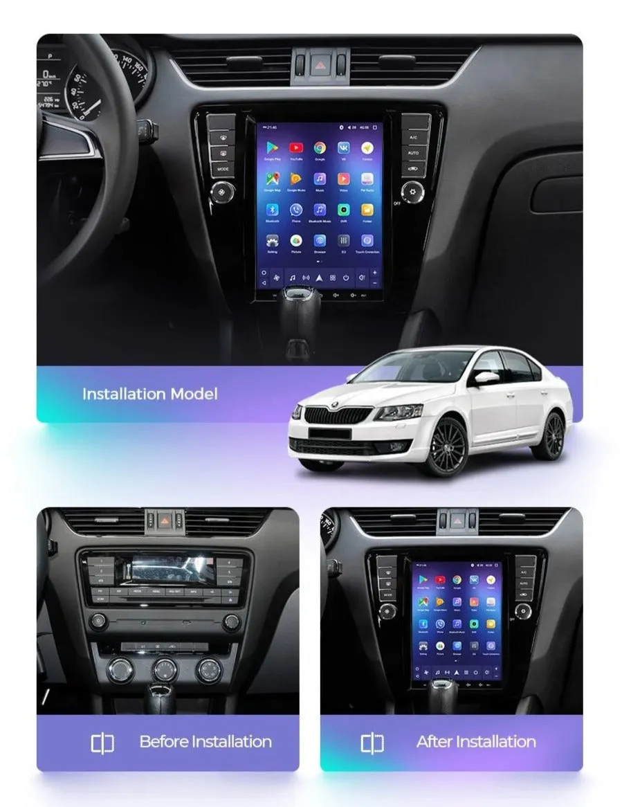 Car Dealz 11" Android 12.0 Skoda Octavia 3 A7 Tesla style screen 2013-2018 In Dash Plus OEM Fascia