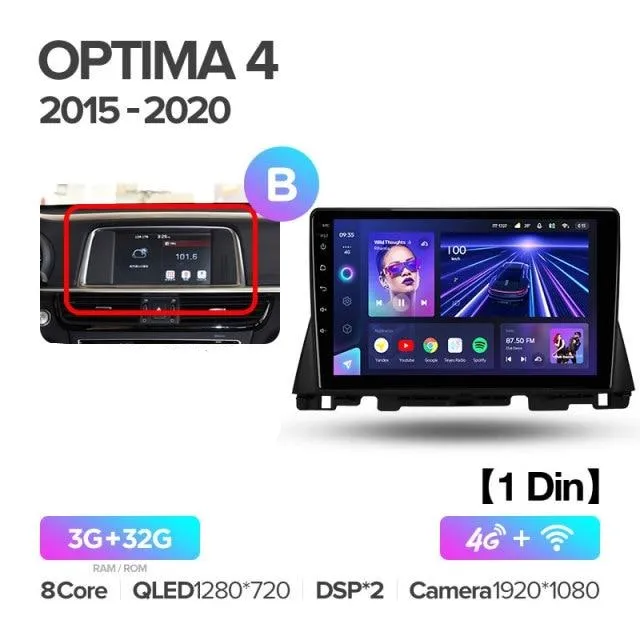 Car Dealz Elite 4G Data Model 10.2" Android 12.0 For Kia Optima 4 JF 2015 - 2020 In Dash Plus OEM Fascia