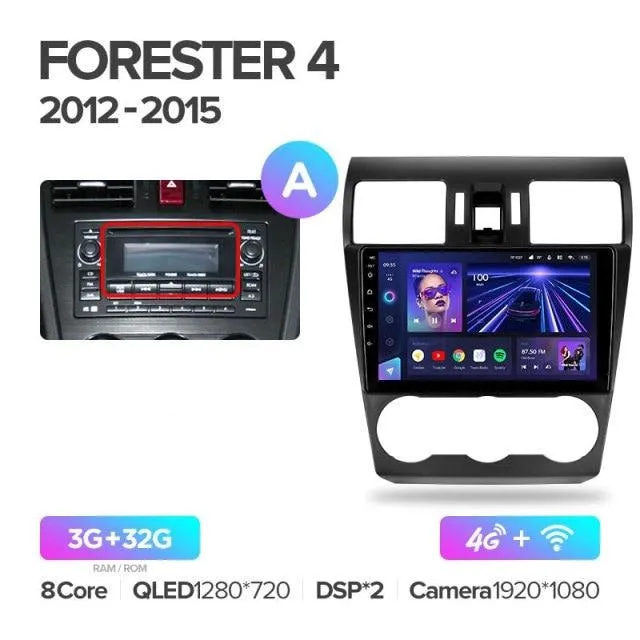 Car Dealz Elite 4G Data Model 10.2" Android 12.0 For Subaru Forester 4 SJ 2012 - 2015 In Dash Plus OEM Fascia