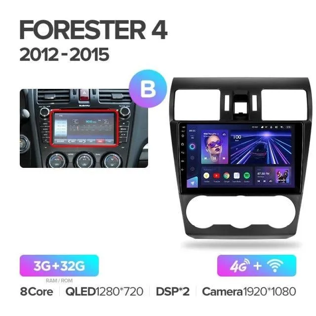 Car Dealz Elite 4G Data Model 10.2" Android 12.0 For Subaru Forester 4 SJ 2012 - 2015 In Dash Plus OEM Fascia