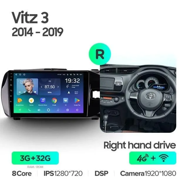 Car Dealz Premium Advanced 4G Data Model 10.2" Android 12.0 For Toyota Vitz 3 III XP130 Yaris Ascent Hatch 2014 - 2019