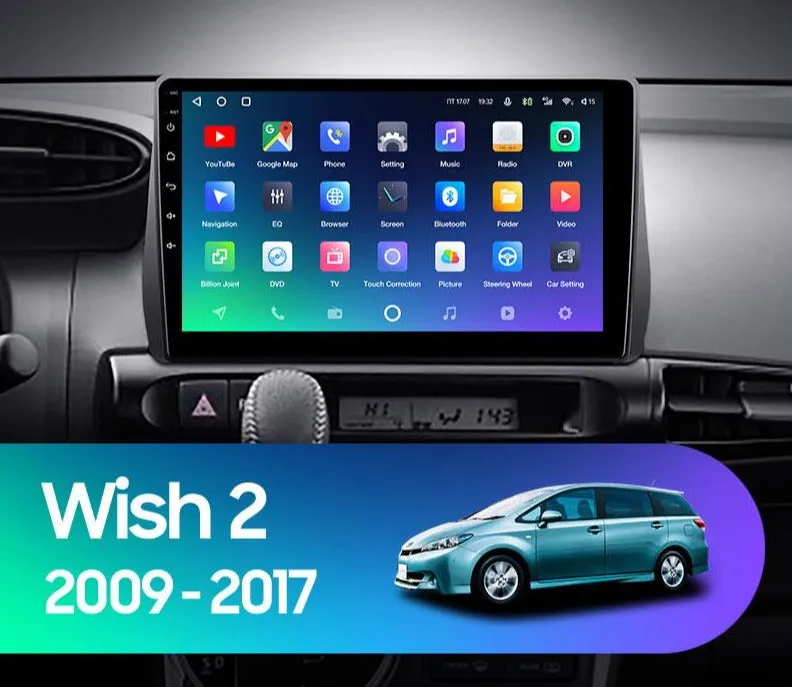 Car Dealz Premium Advanced 4G Data Model 10.2" Android 12.0 For Toyota Wish 2 II XE20 2009 - 2017 In Dash Plus OEM Fascia