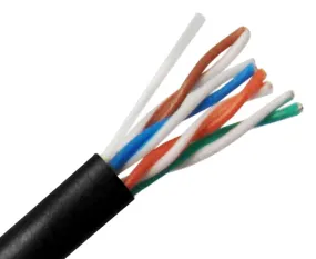 CAT5E Outdoor Bulk Ethernet Cable, Solid Copper, UL Listed UTP CMX, 24 AWG