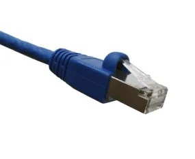 CAT6A Ethernet Patch Cable, Shielded, Snagless Molded Boot, S/FTP, 10G, RJ45 - RJ45, 1ft