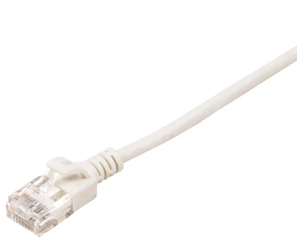 CAT6A Ethernet Patch Cable, Slim, Snagless Molded Boot, UTP, 10G, 28AWG, RJ45 - RJ45, 15ft