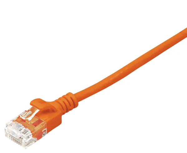 CAT6A Ethernet Patch Cable, Slim, Snagless Molded Boot, UTP, 10G, 28AWG, RJ45 - RJ45, 15ft