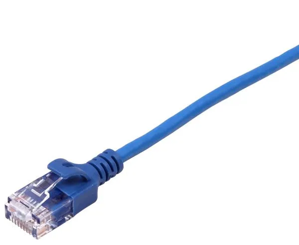 CAT6A Ethernet Patch Cable, Slim, Snagless Molded Boot, UTP, 10G, 28AWG, RJ45 - RJ45, 1ft