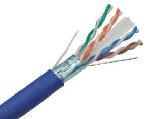 CAT6A Shielded Bulk Ethernet Cable, Indoor/Outdoor 23AWG Solid Copper Conductors, 1000FT