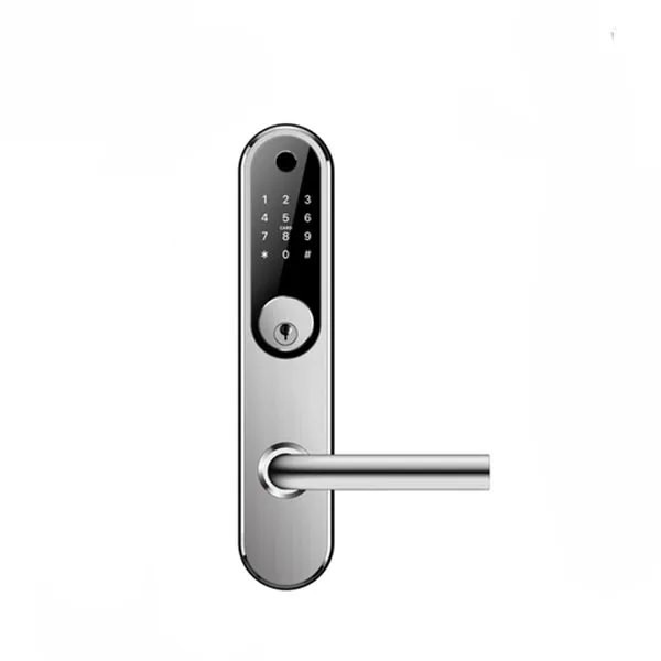 DeGuard Pro - H85B - Premium Electronic Keyless Entry Smart Mortise Lock - Hotel / Multifamily - Schlage Keyway - Bluetooth / Fingerprint / RFID / Wi-Fi - IP55 - Silver